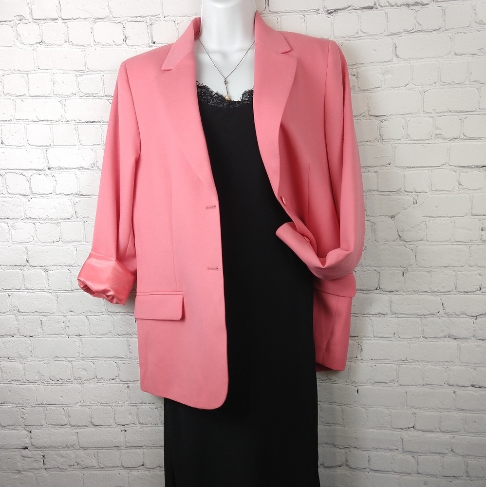 Pendleton tailored wool blazer coral 8